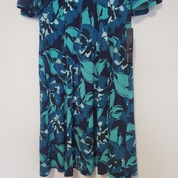 NWT Maggy London Censa blue Floral Dress - Picture 6 of 11